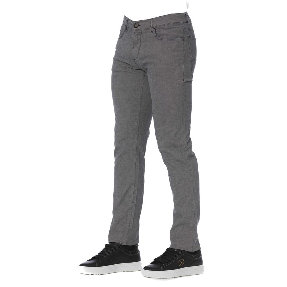 Trussardi Jeans Gray Cotton Men's Pants - ClickThatClicks 