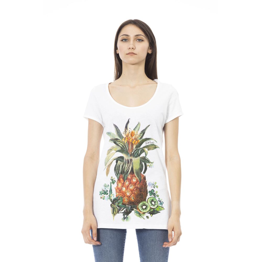 Just Cavalli White Cotton Women T-Shirt - ClickThatClicks 