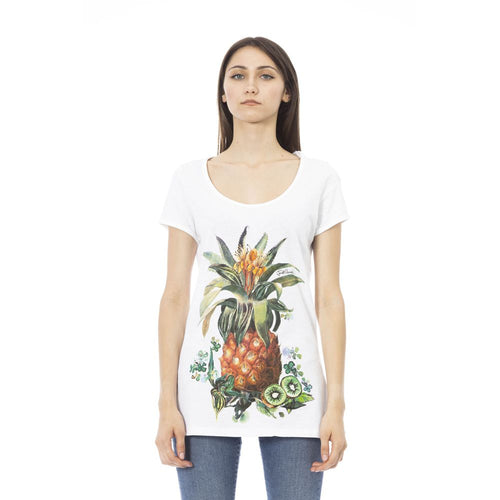 Just Cavalli White Cotton Women T-Shirt - ClickThatClicks 