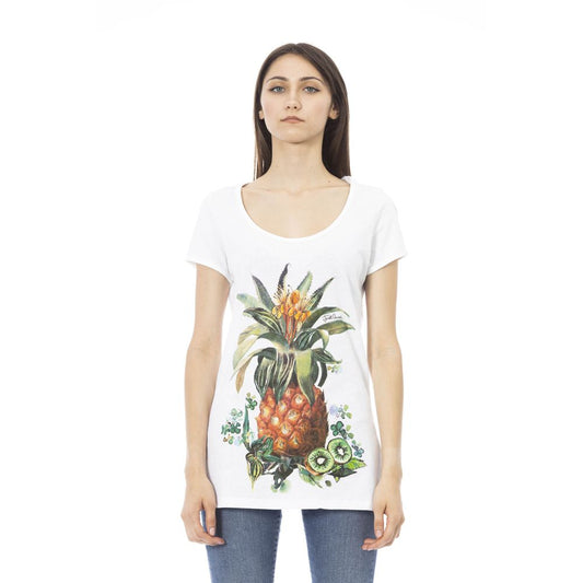 Just Cavalli White Cotton Women T-Shirt - ClickThatClicks 