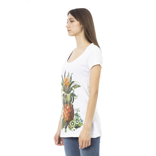 Just Cavalli White Cotton Women T-Shirt - ClickThatClicks 
