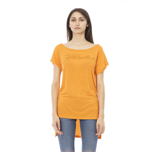 Just Cavalli Orange Cotton Women T-Shirt - ClickThatClicks 
