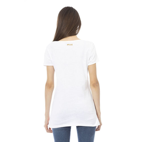Just Cavalli White Cotton Women T-Shirt - ClickThatClicks 
