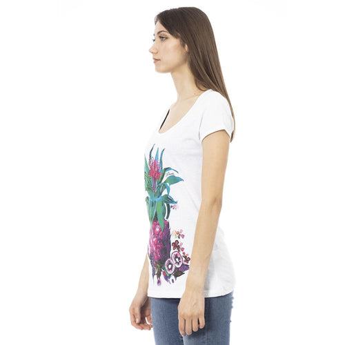 Just Cavalli White Cotton Women T-Shirt - ClickThatClicks 