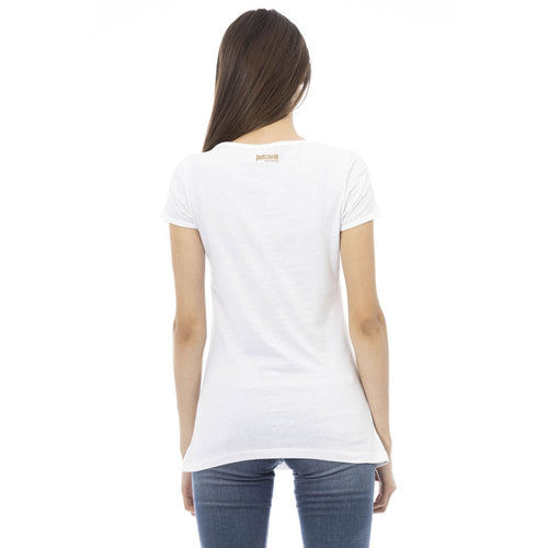 Just Cavalli White Cotton Women T-Shirt - ClickThatClicks 