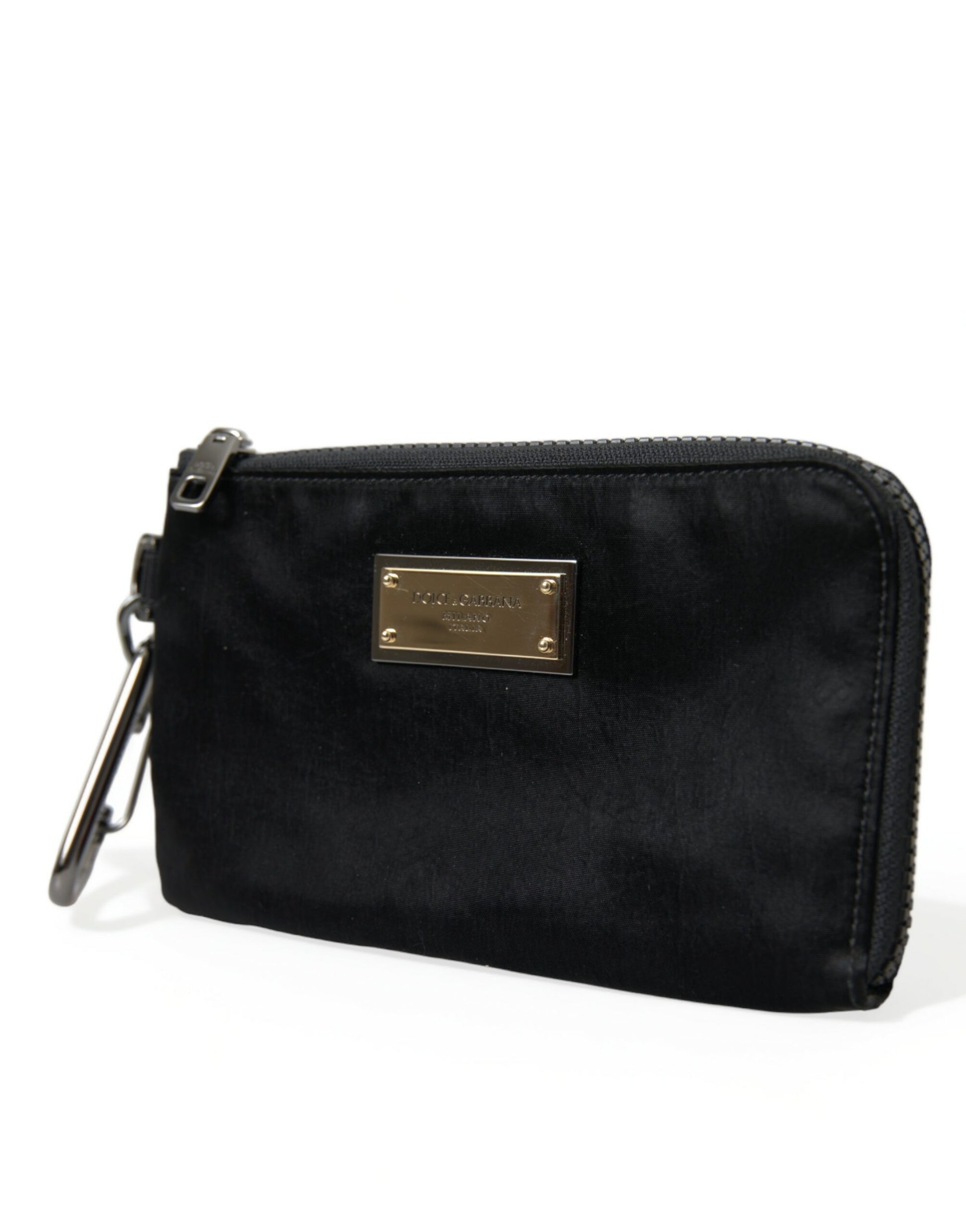 Dolce & Gabbana Black Nylon Logo Plaque Keyring Pouch Clutch Bags - ClickThatClicks 