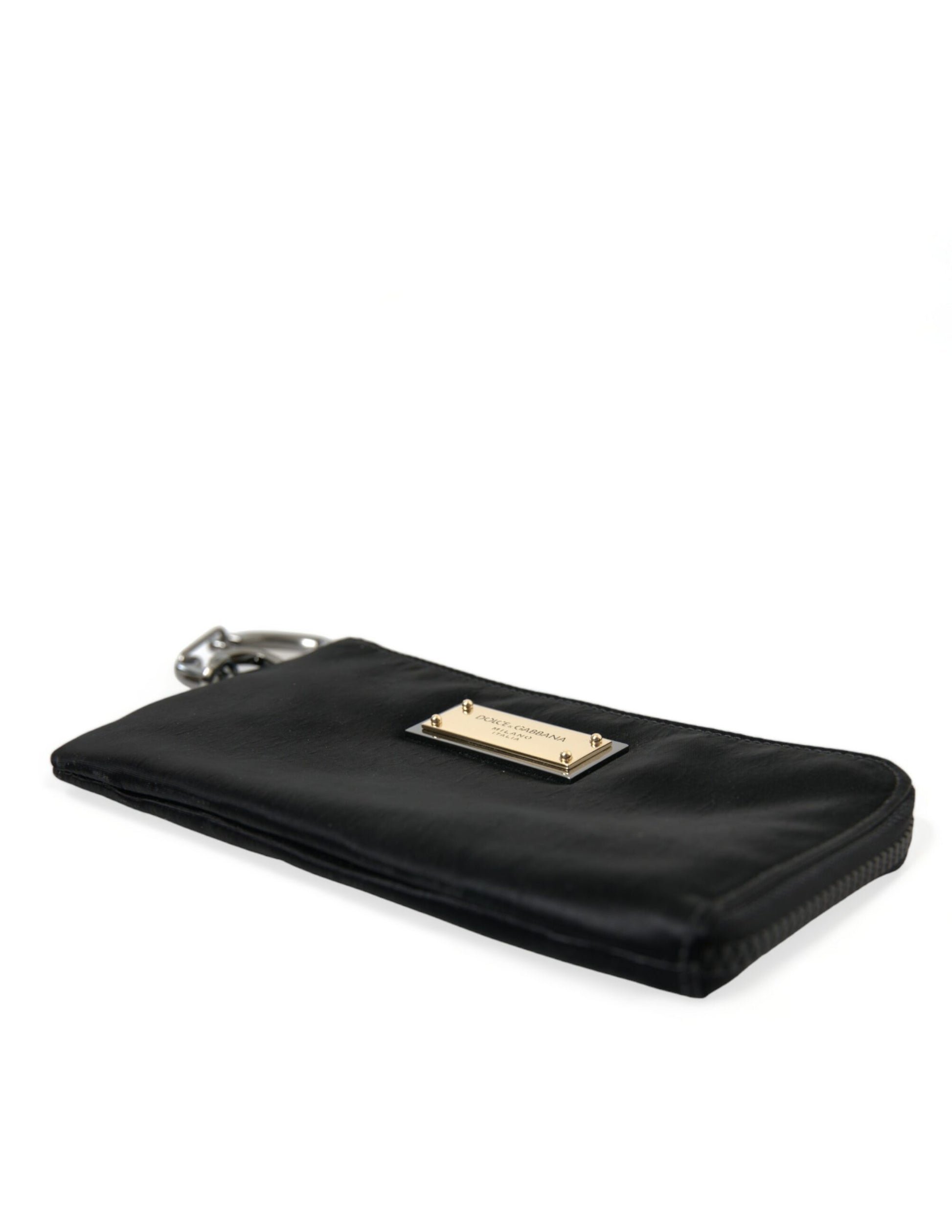 Dolce & Gabbana Black Nylon Logo Plaque Keyring Pouch Clutch Bags - ClickThatClicks 