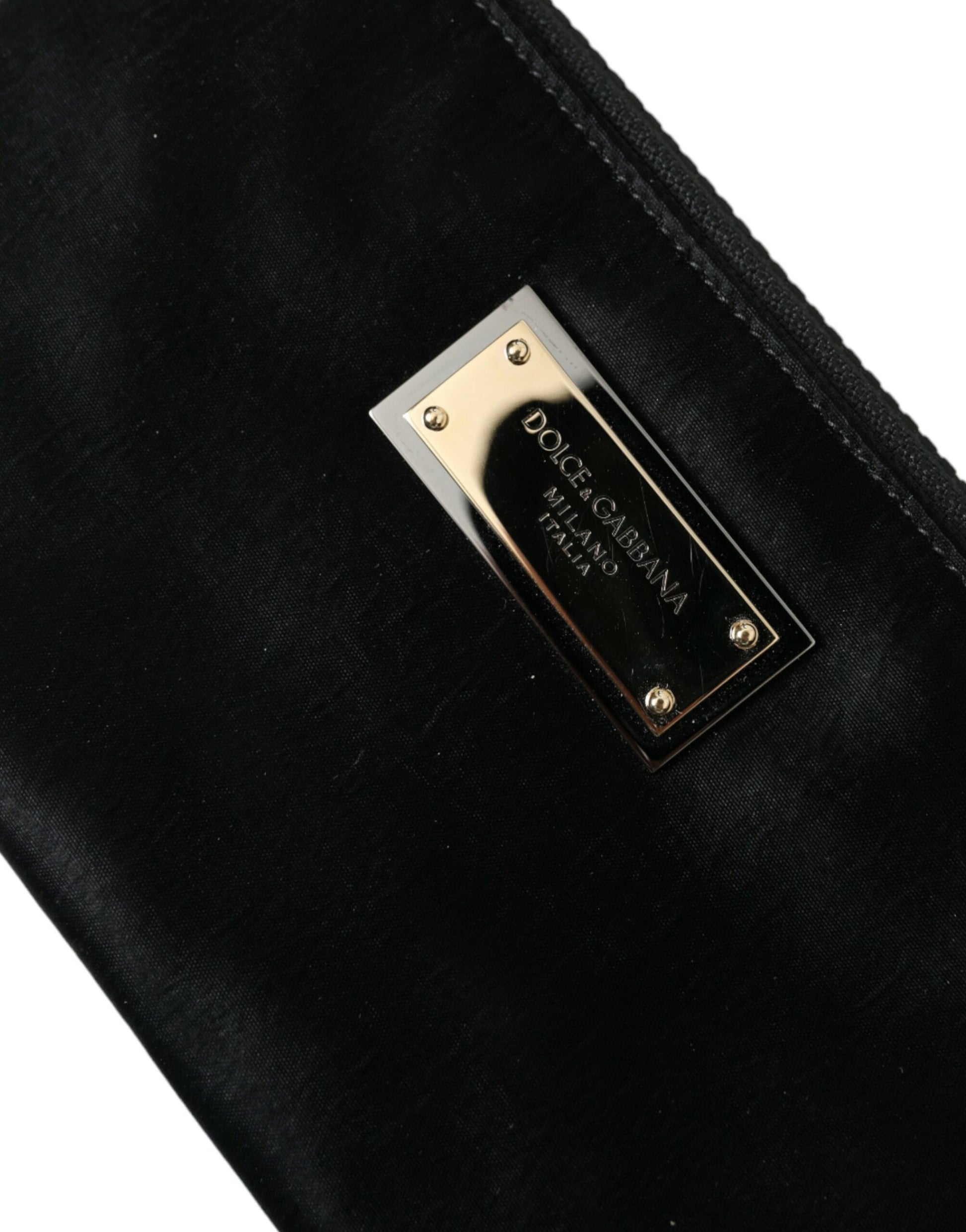 Dolce & Gabbana Black Nylon Logo Plaque Keyring Pouch Clutch Bags - ClickThatClicks 