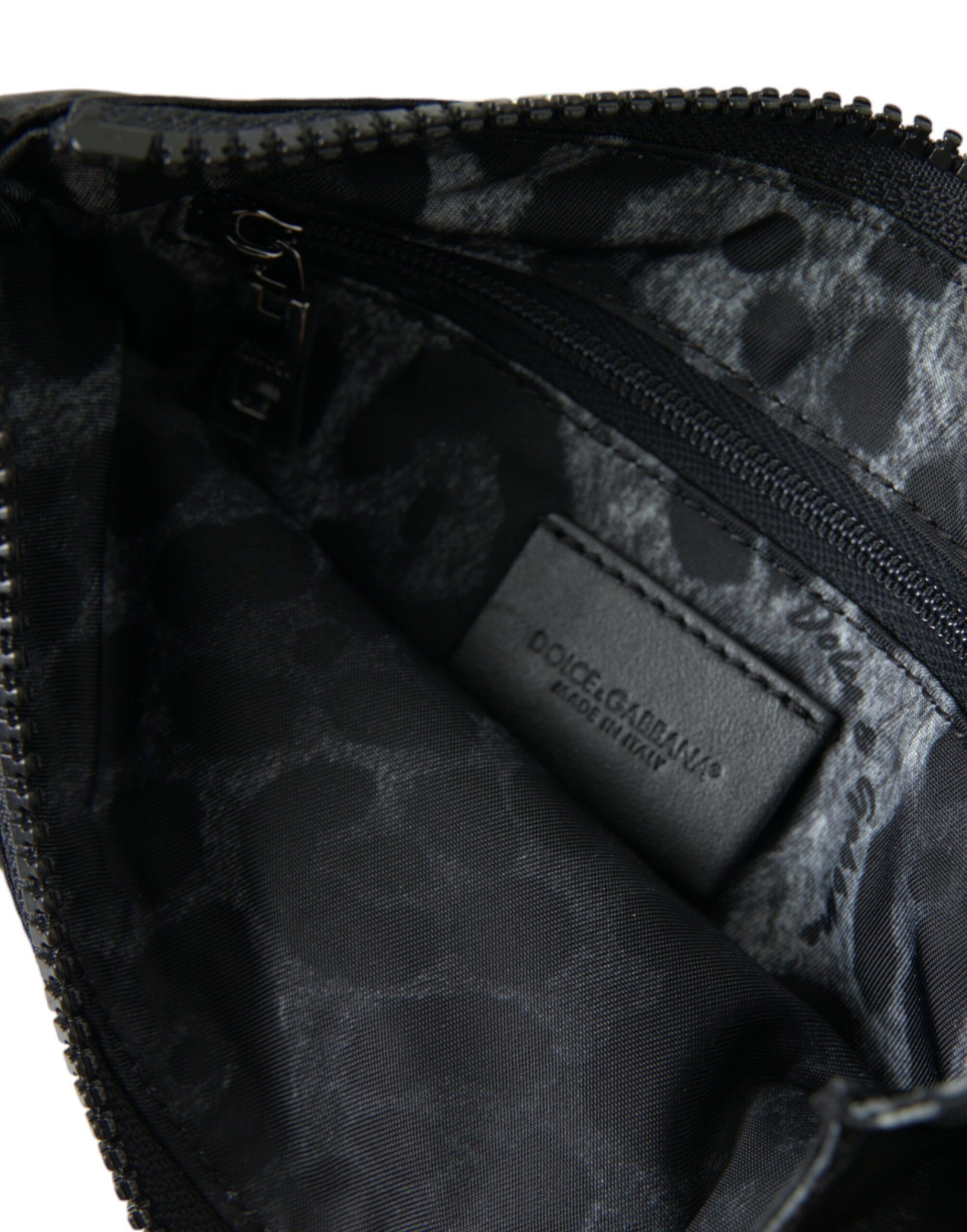 Dolce & Gabbana Black Nylon Logo Plaque Keyring Pouch Clutch Bags - ClickThatClicks 