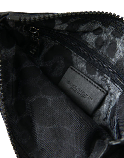 Dolce & Gabbana Black Nylon Logo Plaque Keyring Pouch Clutch Bags - ClickThatClicks 