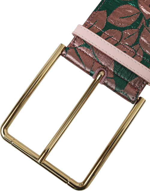 Dolce & Gabbana Multicolor Floral Jacquard Lurex Gold Buckle Belt - ClickThatClicks 