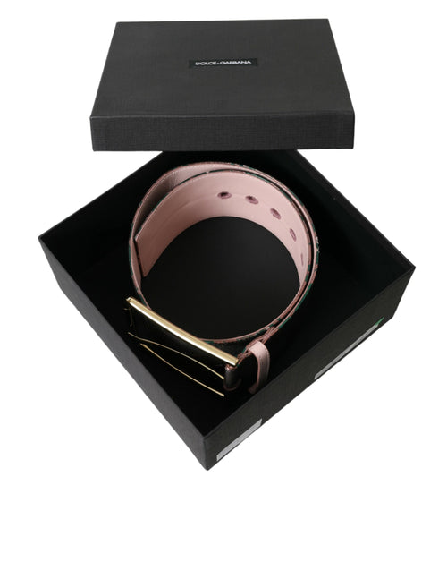 Dolce & Gabbana Multicolor Floral Jacquard Lurex Gold Buckle Belt - ClickThatClicks 