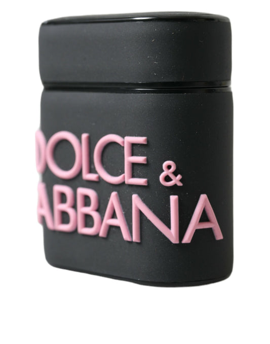 Dolce & Gabbana Black Pink Silicone Embossed Logo Airpods Case - ClickThatClicks 