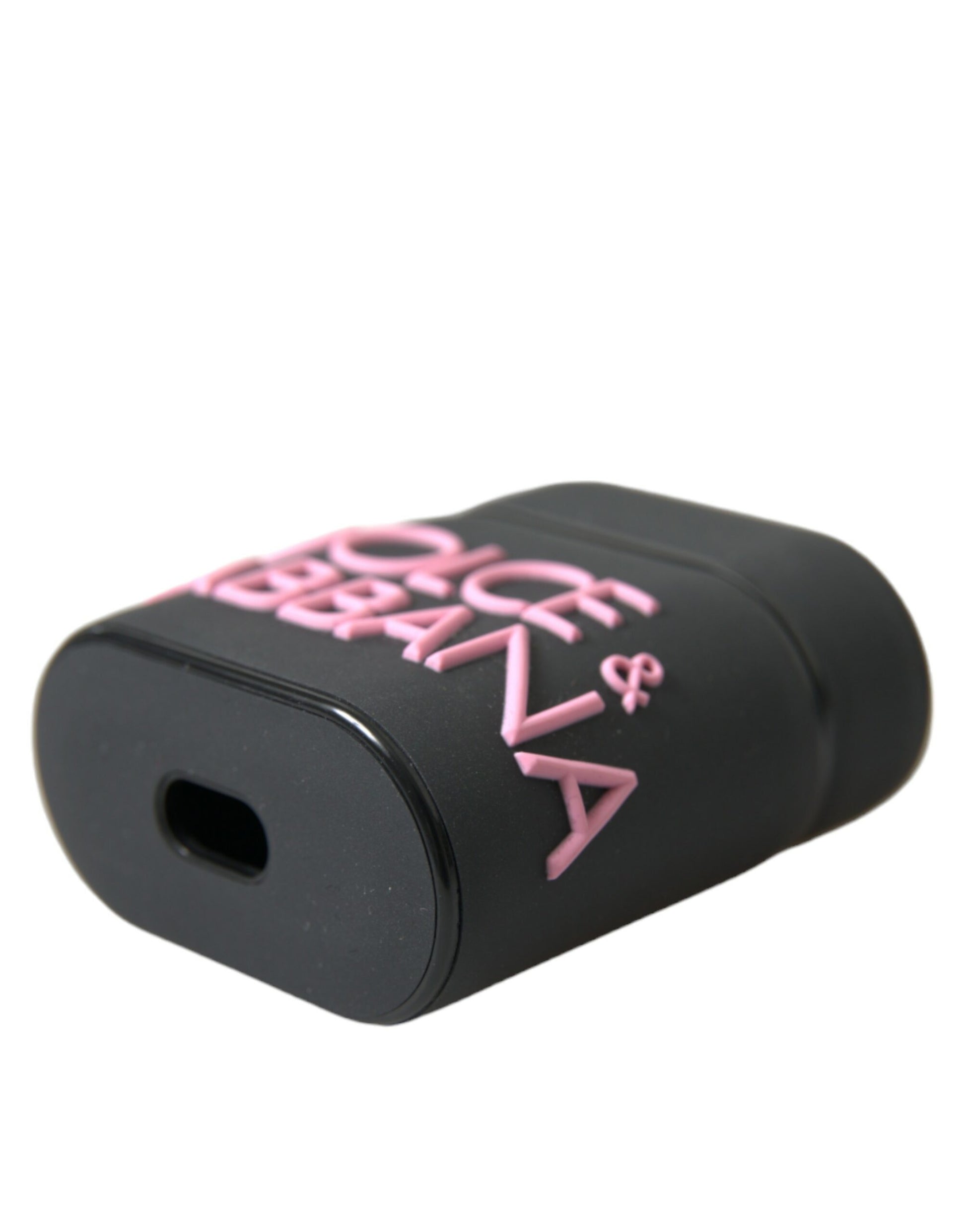 Dolce & Gabbana Black Pink Silicone Embossed Logo Airpods Case - ClickThatClicks 