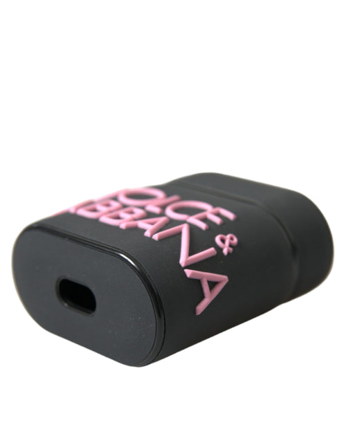 Dolce & Gabbana Black Pink Silicone Embossed Logo Airpods Case - ClickThatClicks 
