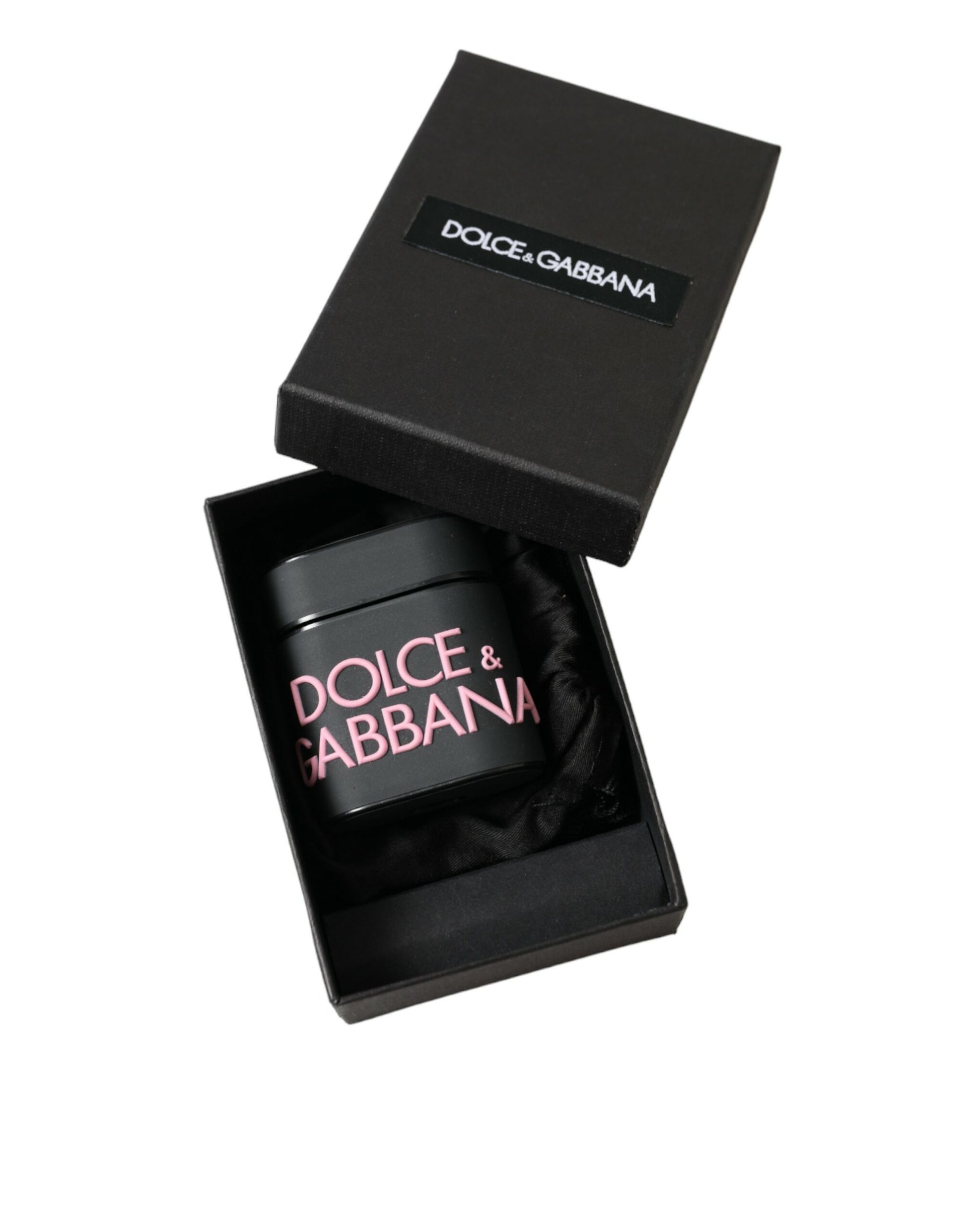 Dolce & Gabbana Black Pink Silicone Embossed Logo Airpods Case - ClickThatClicks 