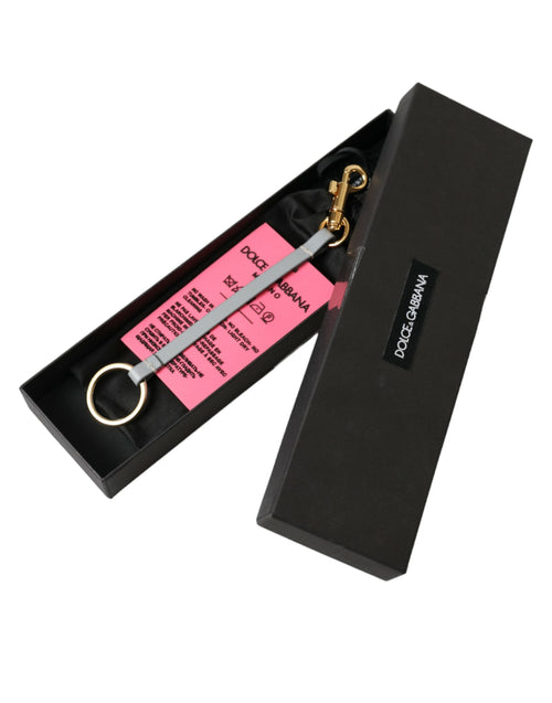 Dolce & Gabbana Pink Silicone DG Logo Gold Brass Keychain - ClickThatClicks 