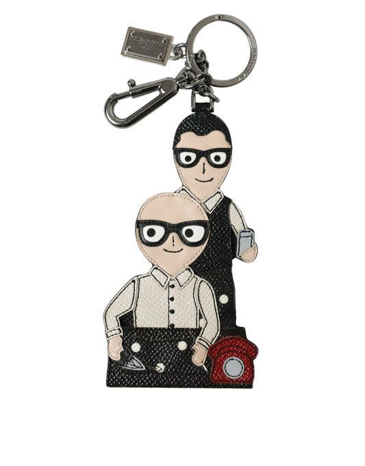 Dolce & Gabbana Leather Dominico Stefano #DGFAMILY Logo Badge Keychain - ClickThatClicks 