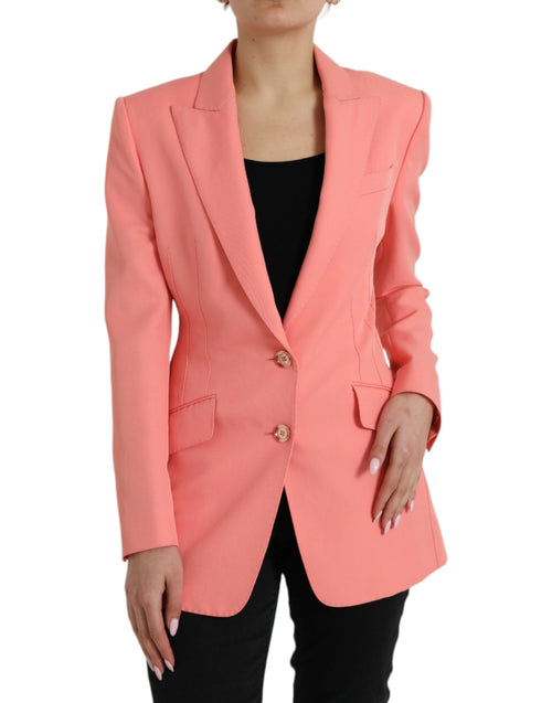Dolce & Gabbana Pink Polyester Single Breasted Blazer Jacket - ClickThatClicks 