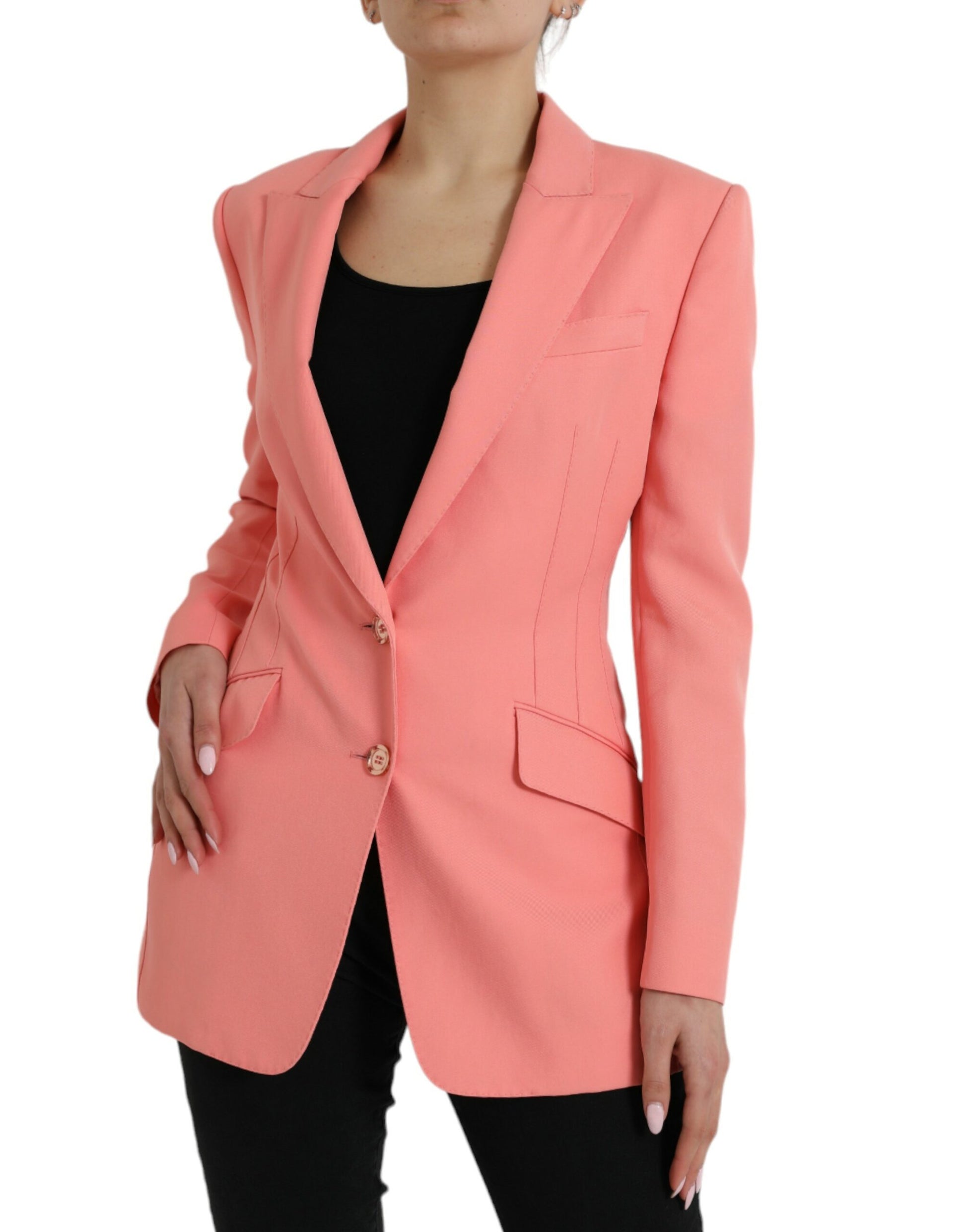 Dolce & Gabbana Pink Polyester Single Breasted Blazer Jacket - ClickThatClicks 