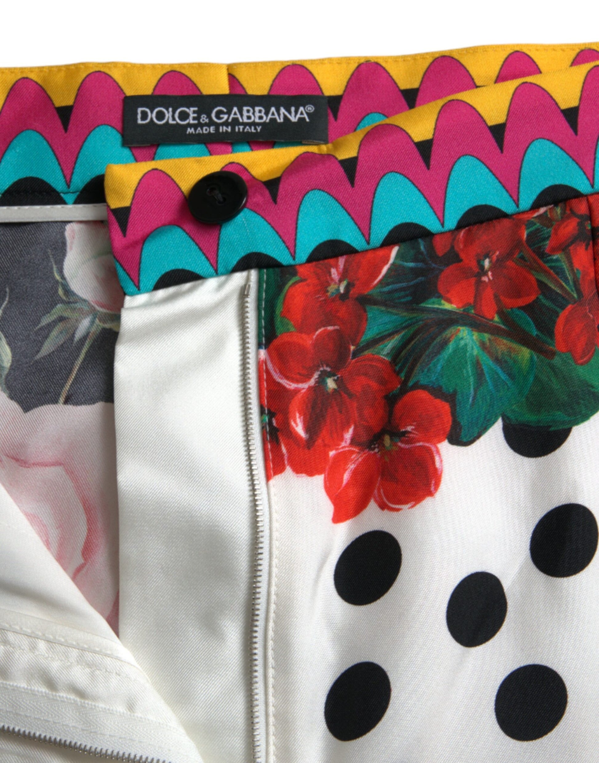 Dolce & Gabbana Multicolor Floral Polka Dot Hot Pants Shorts - ClickThatClicks 