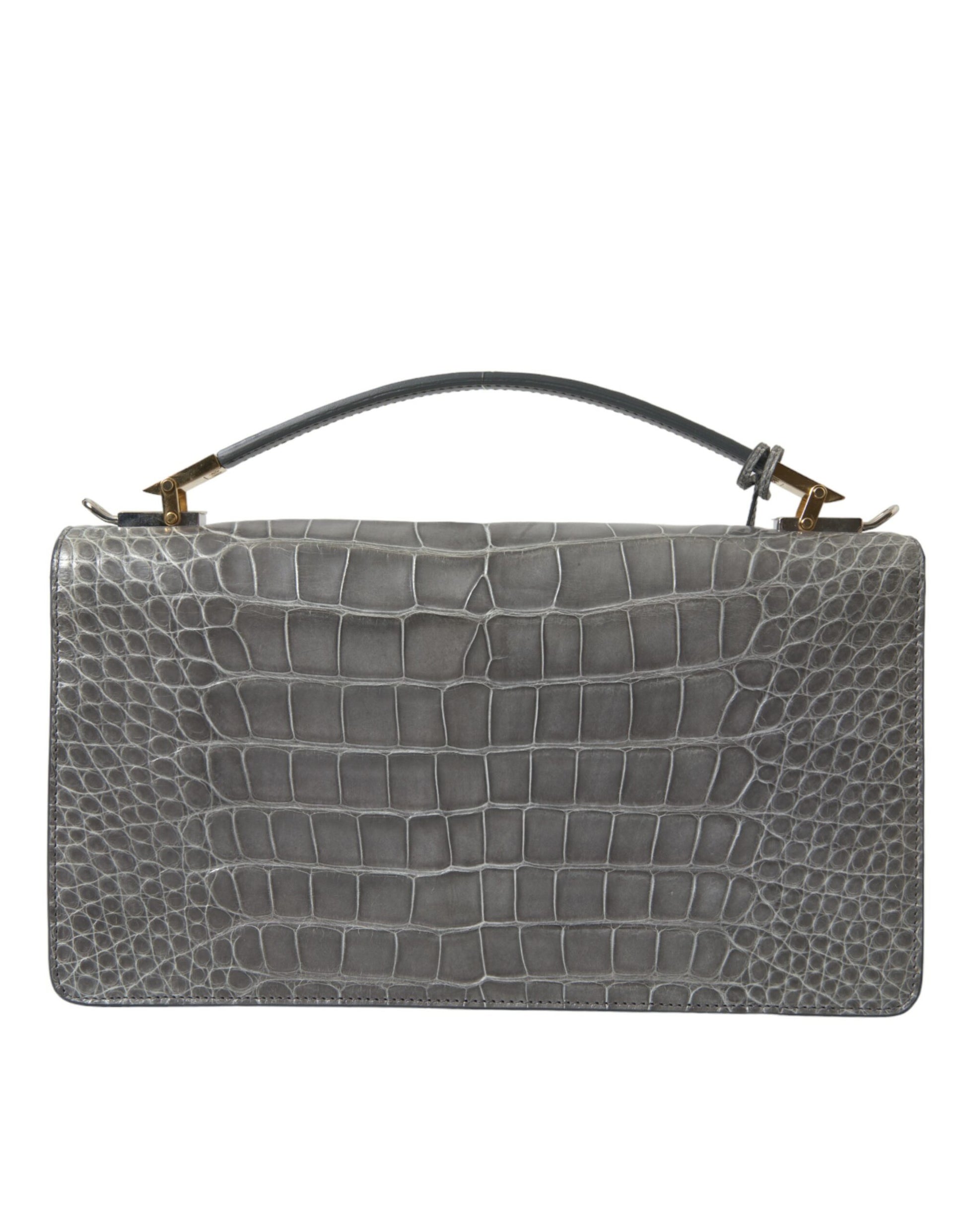 Balenciaga Gray Exotic Leather Medium Shoulder Hand Purse Bag - ClickThatClicks 