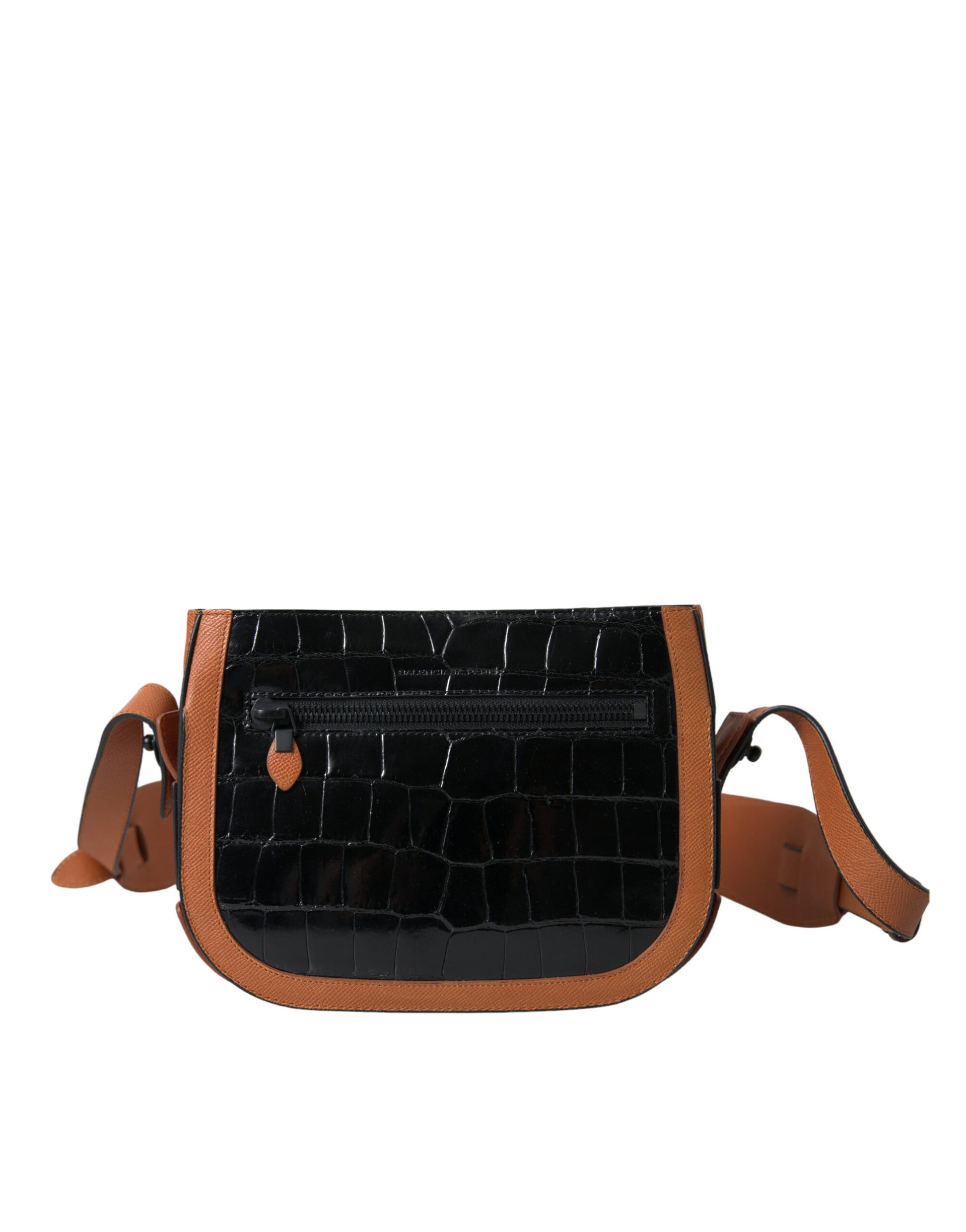 Balenciaga Black Brown Exotic Skin Leather Shoulder Camera Purse Bag - ClickThatClicks 