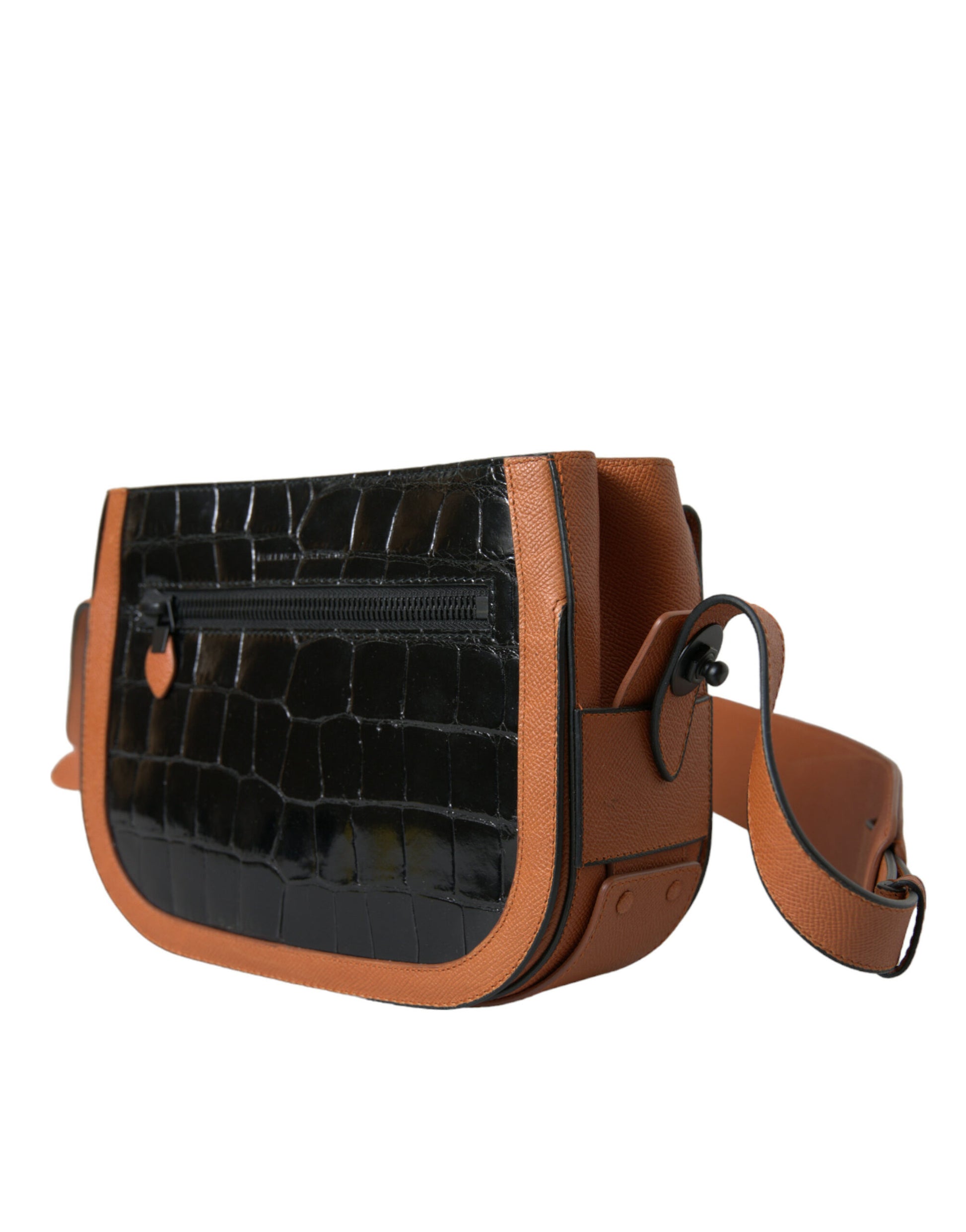 Balenciaga Black Brown Exotic Skin Leather Shoulder Camera Purse Bag - ClickThatClicks 