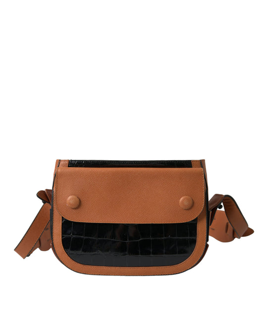 Balenciaga Black Brown Exotic Skin Leather Shoulder Camera Purse Bag - ClickThatClicks 