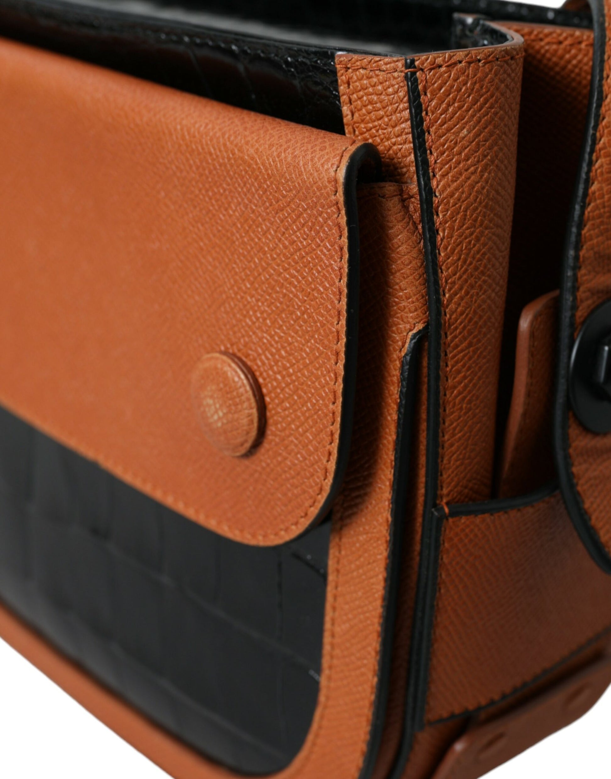 Balenciaga Black Brown Exotic Skin Leather Shoulder Camera Purse Bag - ClickThatClicks 
