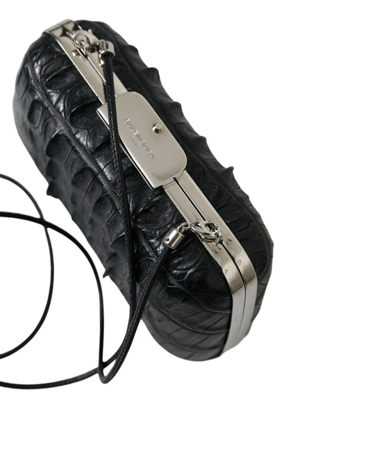 Balenciaga Black Exotic Skin Leather Shoulder Crossbody Box Clutch Bag - ClickThatClicks 