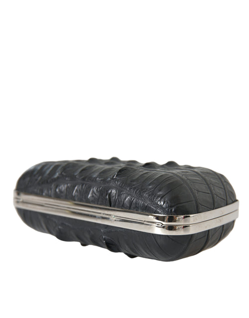 Balenciaga Black Exotic Skin Leather Shoulder Crossbody Box Clutch Bag - ClickThatClicks 