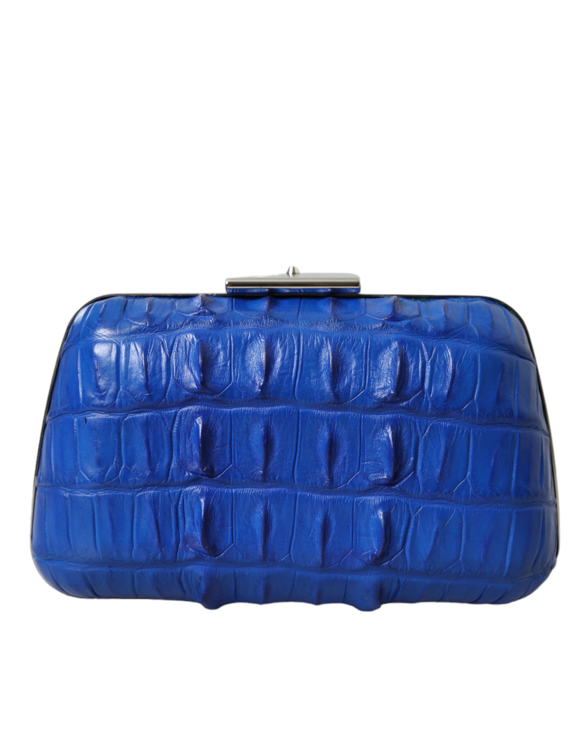Balenciaga Blue Exotic Skin Leather Shoulder Crossbody Box Clutch Bag - ClickThatClicks 