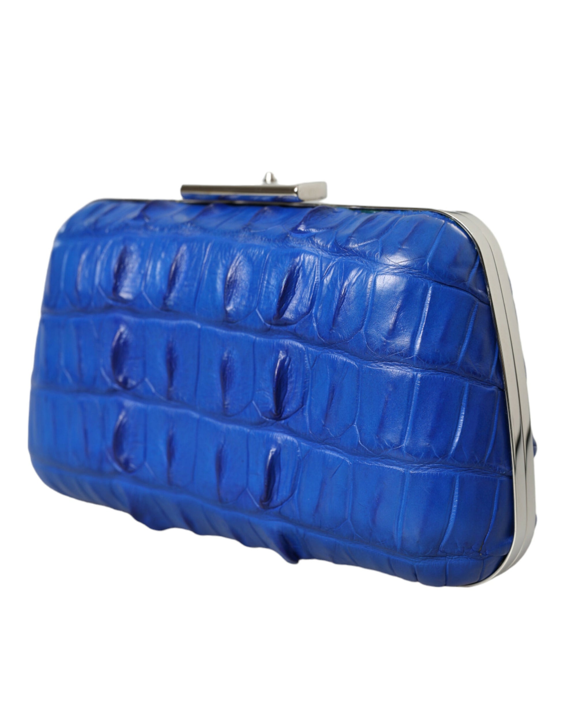 Balenciaga Blue Exotic Skin Leather Shoulder Crossbody Box Clutch Bag - ClickThatClicks 