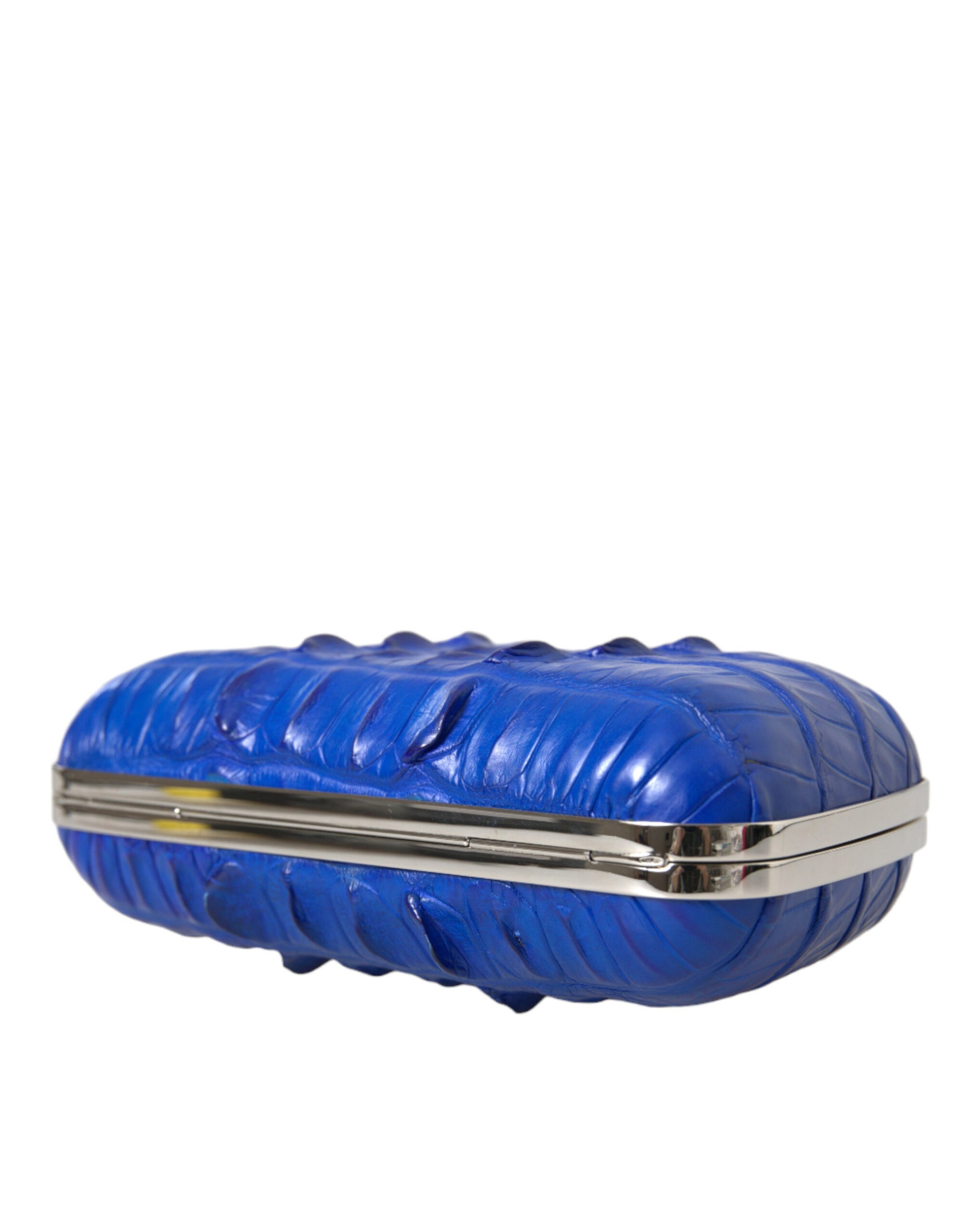 Balenciaga Blue Exotic Skin Leather Shoulder Crossbody Box Clutch Bag - ClickThatClicks 