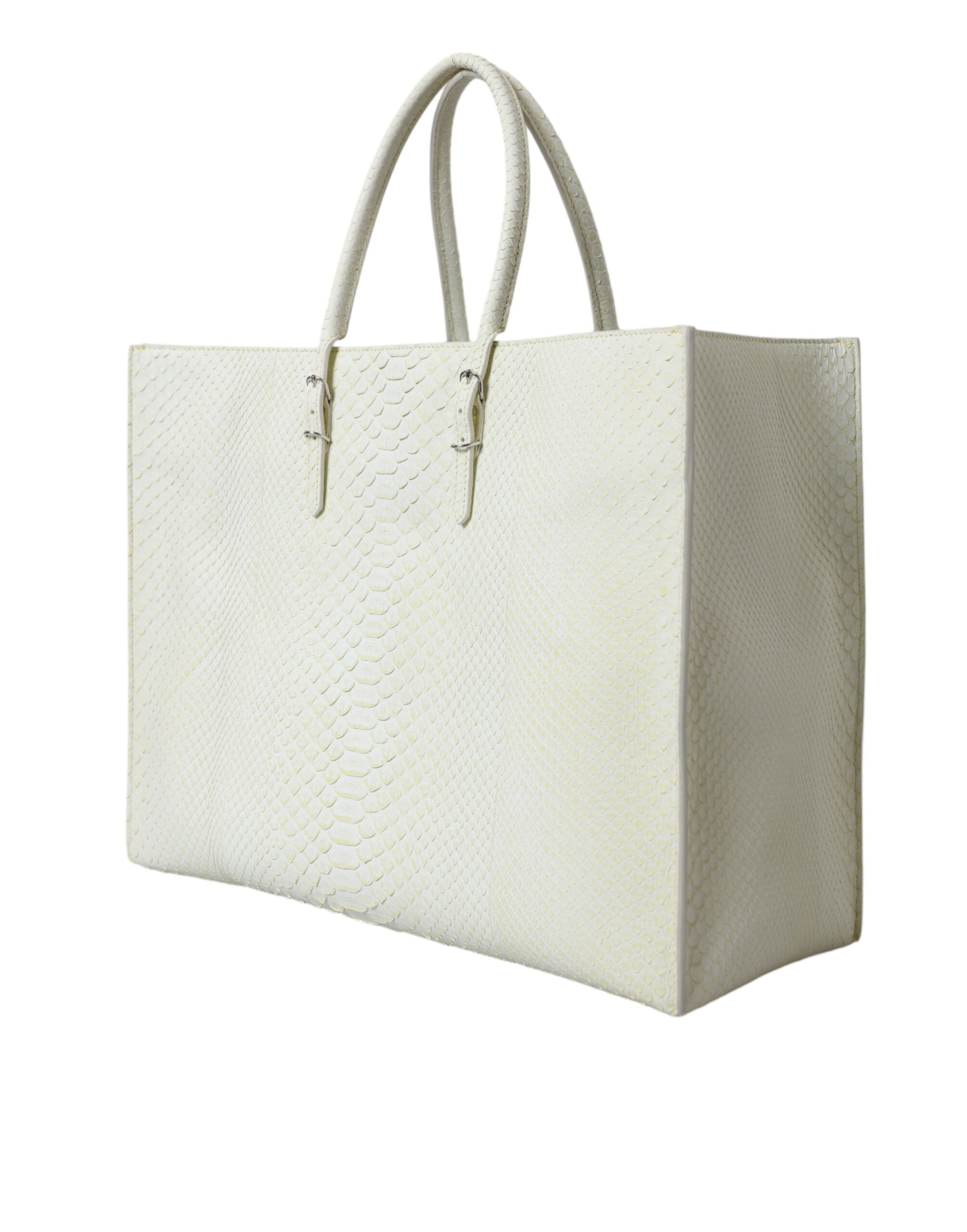 Balenciaga White Yellow Exotic Skin Leather Shopping Tote PAPIER Bag - ClickThatClicks 