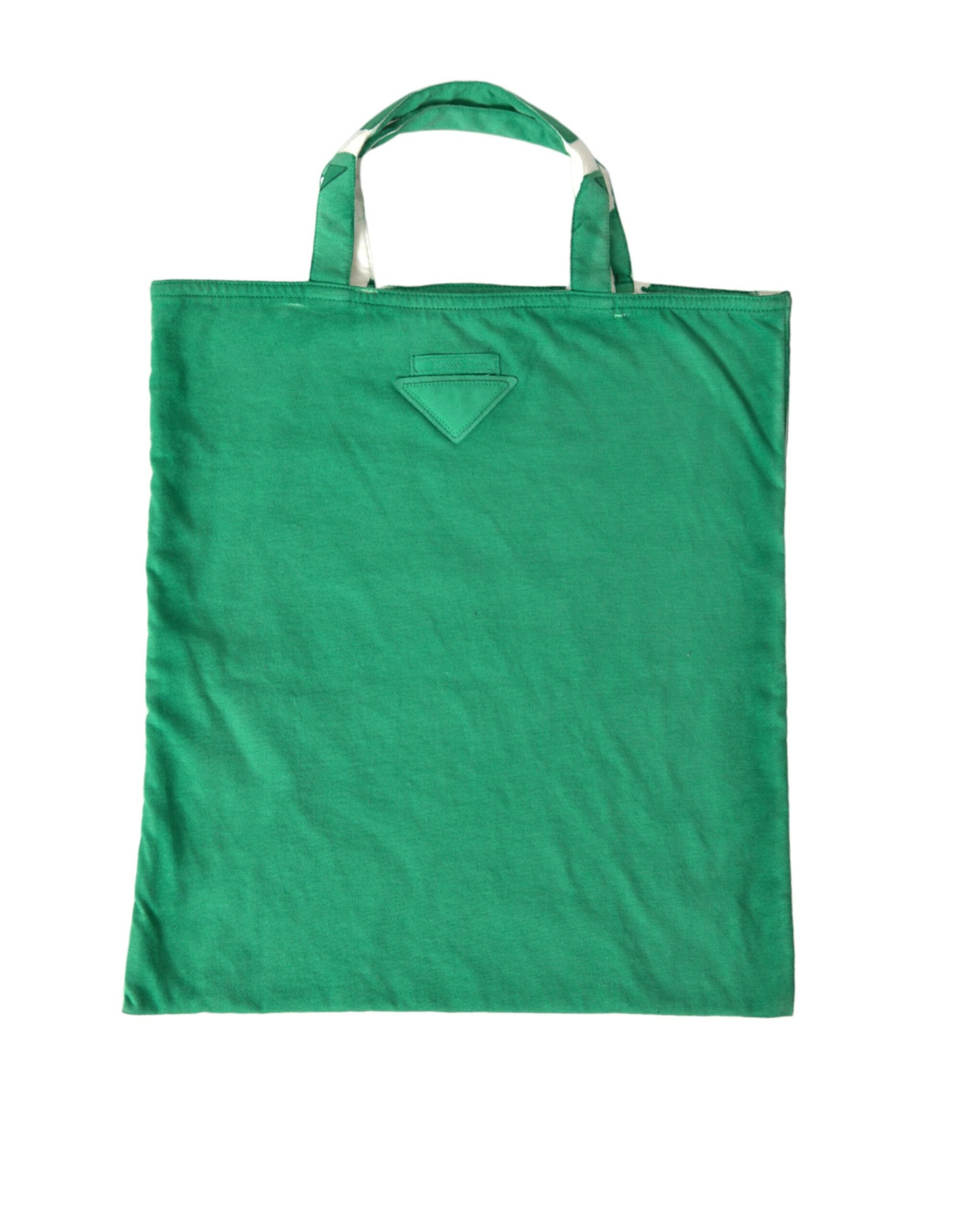 Prada Green Jersey Fabric Logo Shoulder Shopping Tote Shopping Bag - ClickThatClicks 