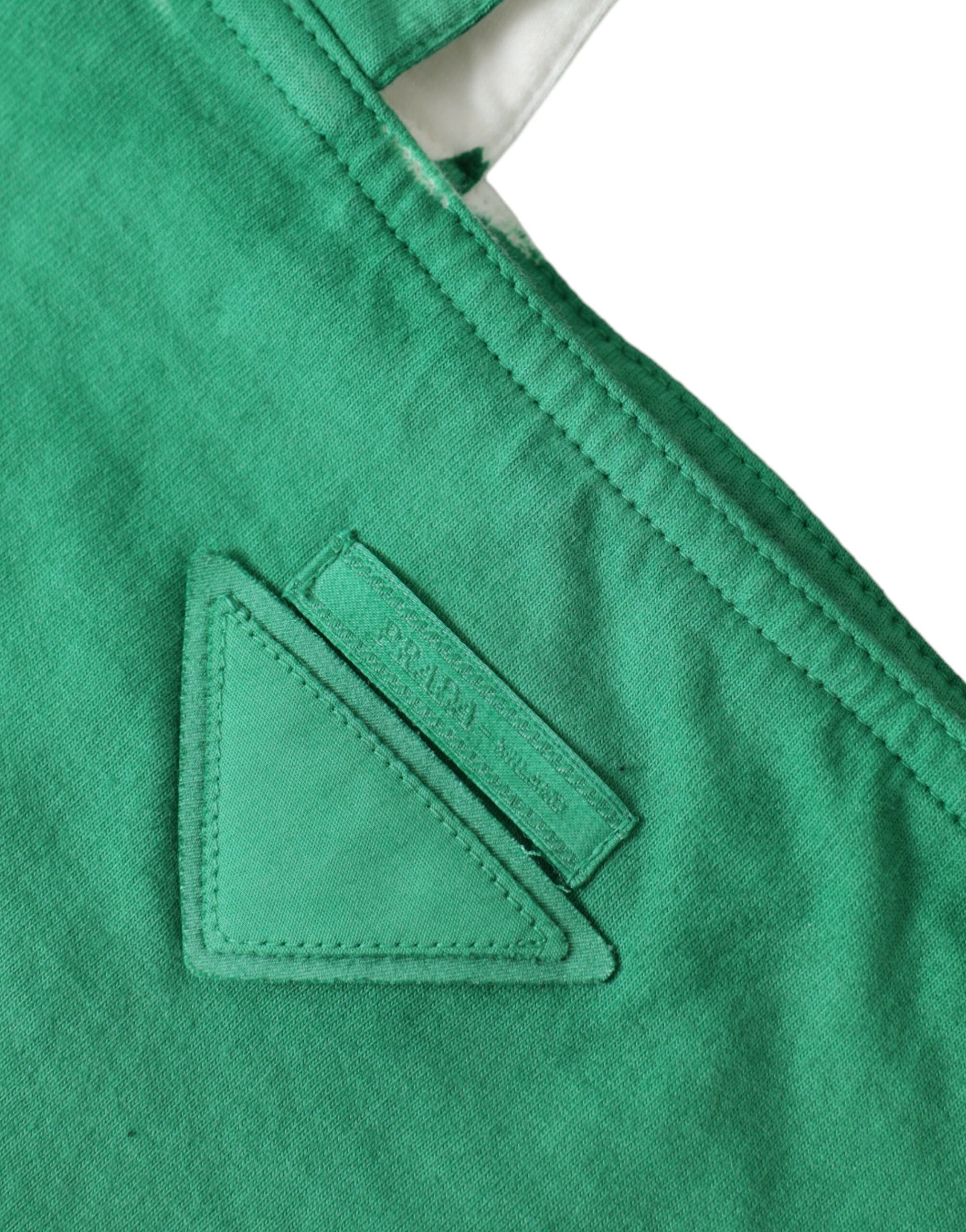 Prada Green Jersey Fabric Logo Shoulder Shopping Tote Shopping Bag - ClickThatClicks 