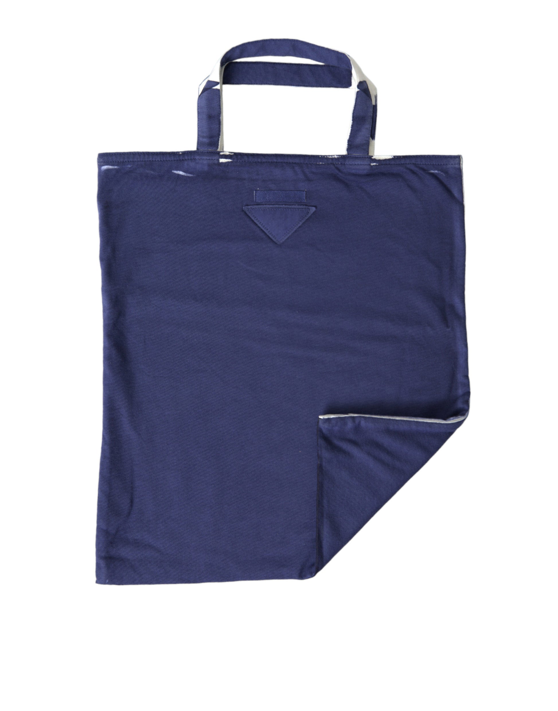 Prada Blue Jersey Fabric Logo Shoulder Shopping Tote Shopping Bag - ClickThatClicks 
