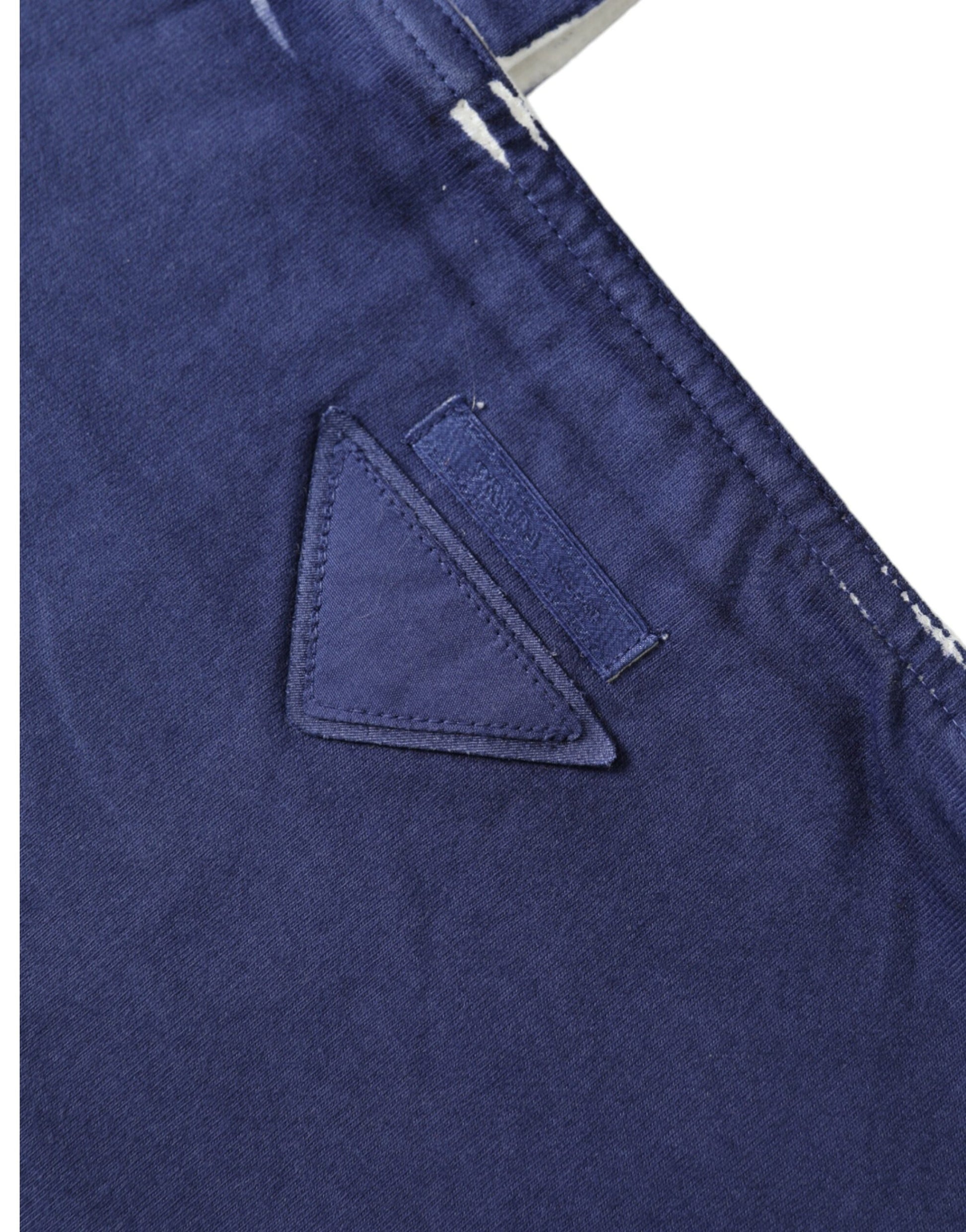 Prada Blue Jersey Fabric Logo Shoulder Shopping Tote Shopping Bag - ClickThatClicks 