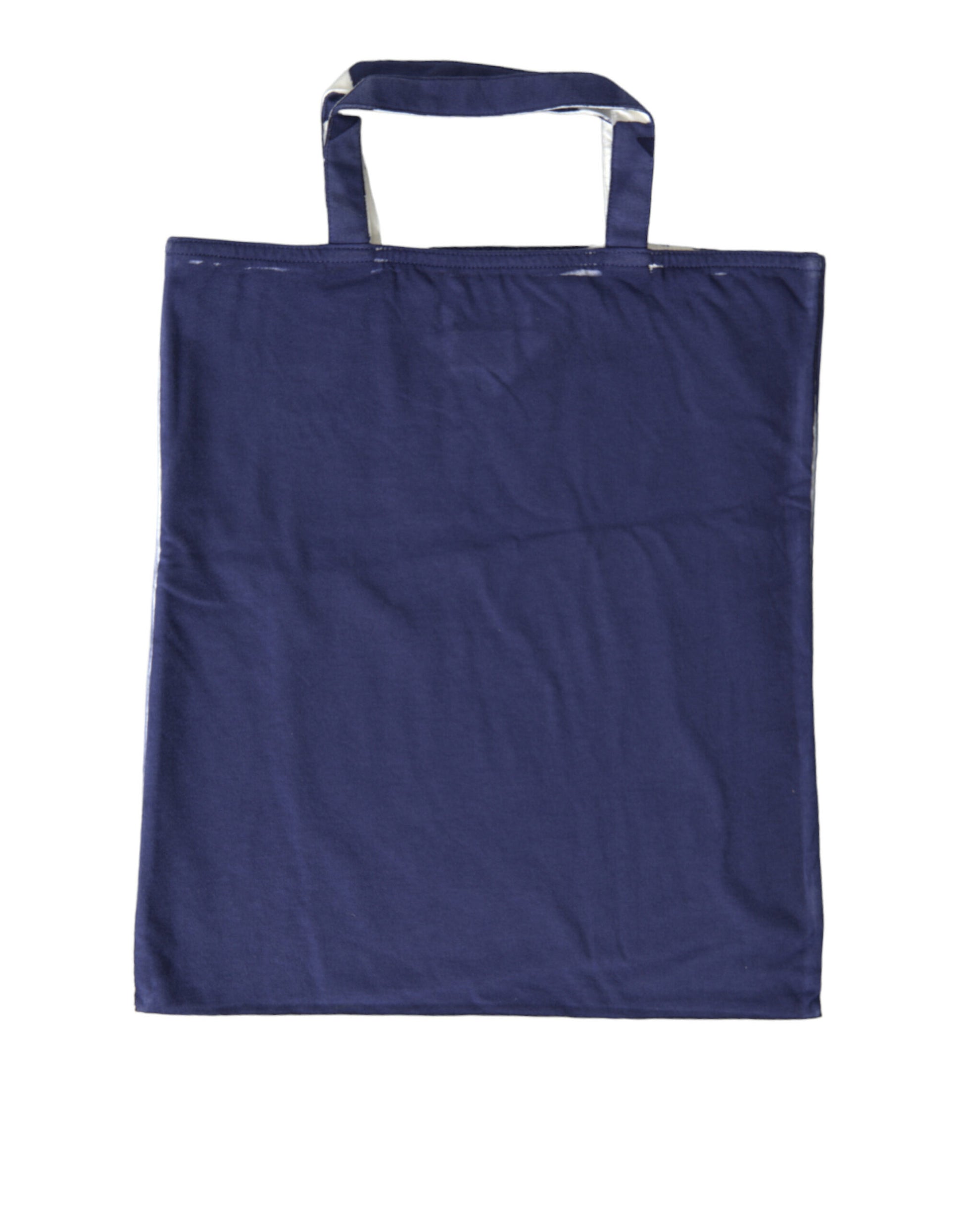 Prada Blue Jersey Fabric Logo Shoulder Shopping Tote Shopping Bag - ClickThatClicks 
