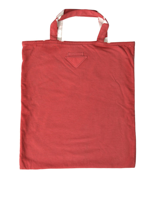 Prada Red Jersey Fabric Logo Shoulder Shopping Tote Bag - ClickThatClicks 
