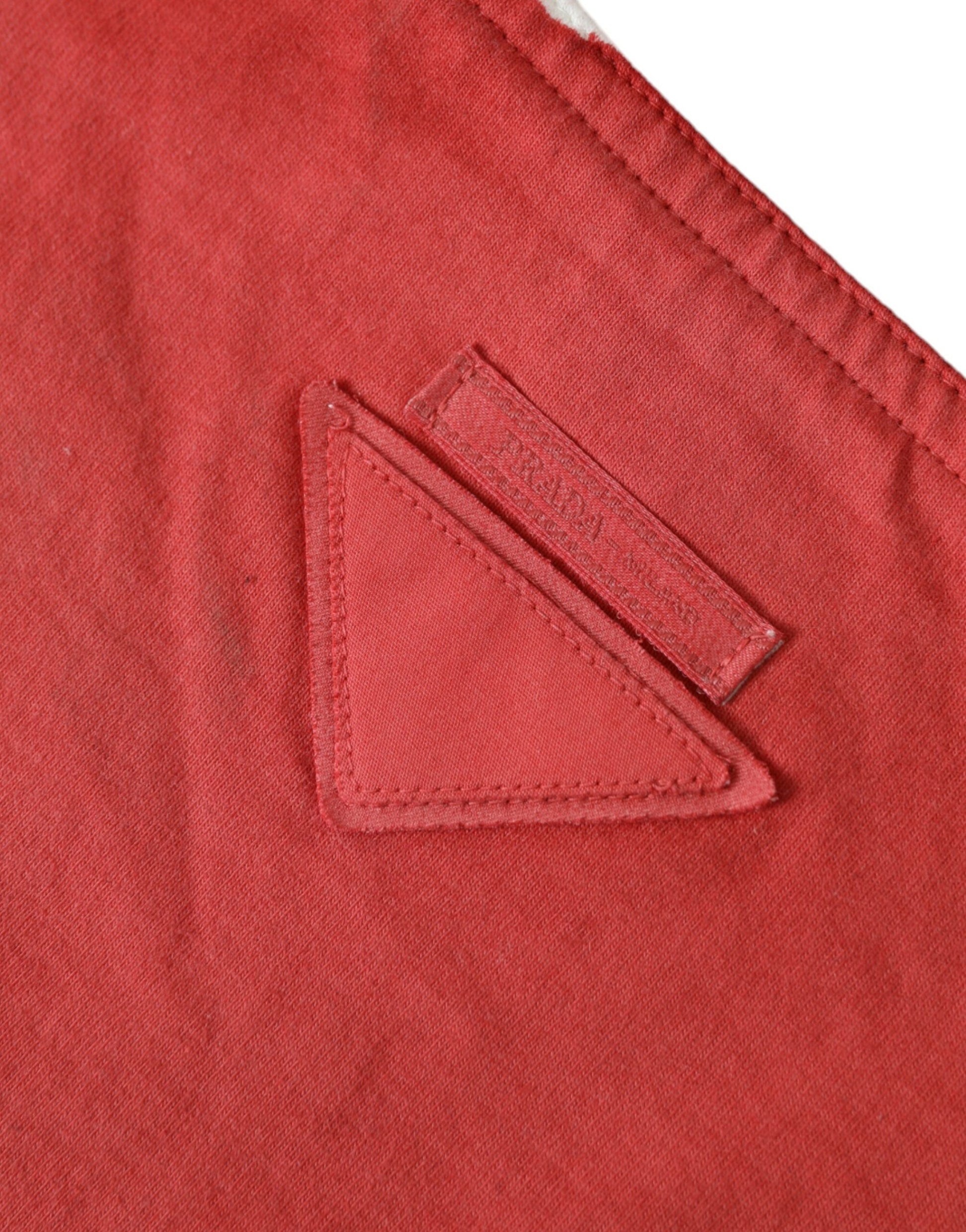 Prada Red Jersey Fabric Logo Shoulder Shopping Tote Bag - ClickThatClicks 