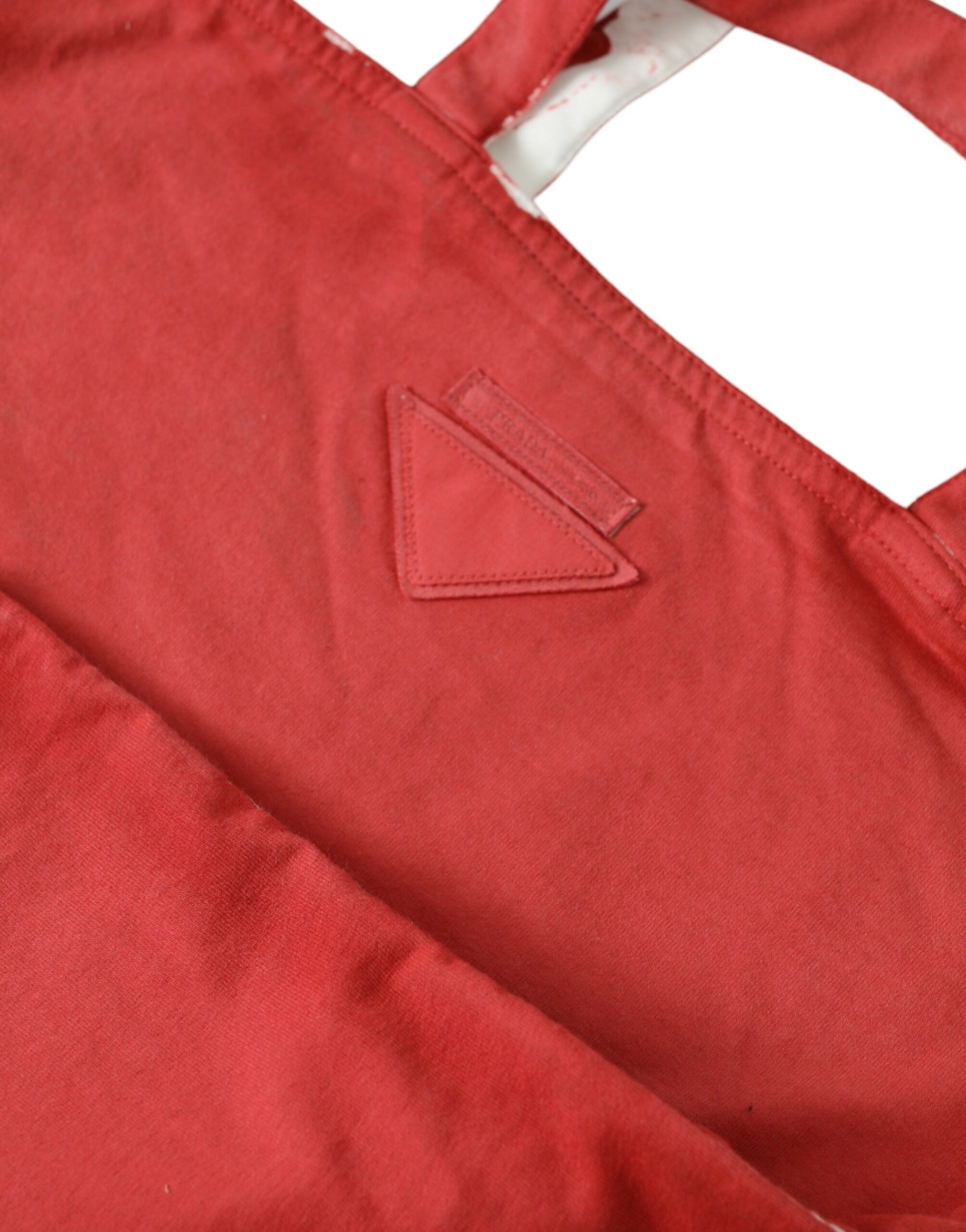 Prada Red Jersey Fabric Logo Shoulder Shopping Tote Bag - ClickThatClicks 