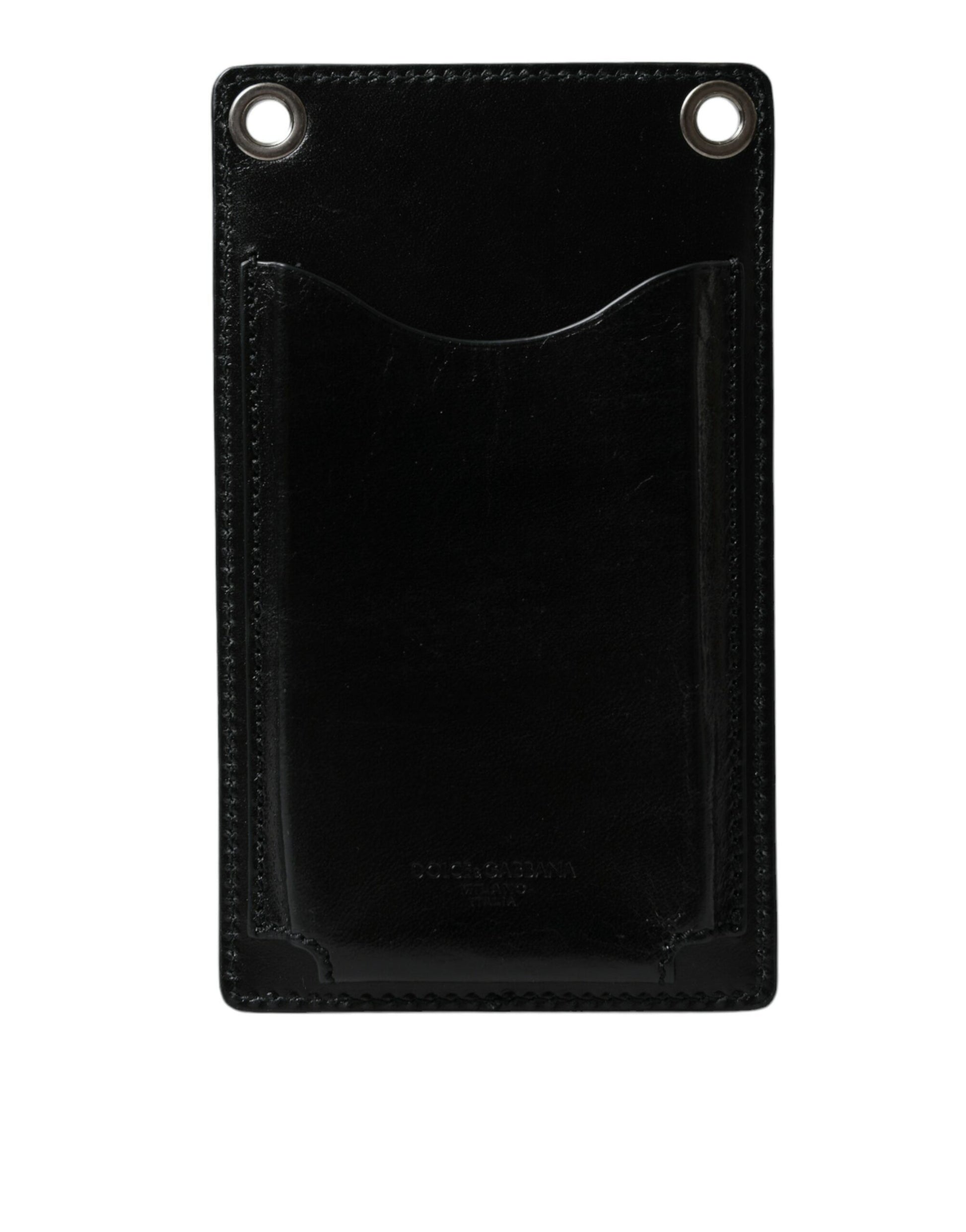 Dolce & Gabbana Wallet Black Horse Leather Zip Logo Cross Body Phone Slot - ClickThatClicks 