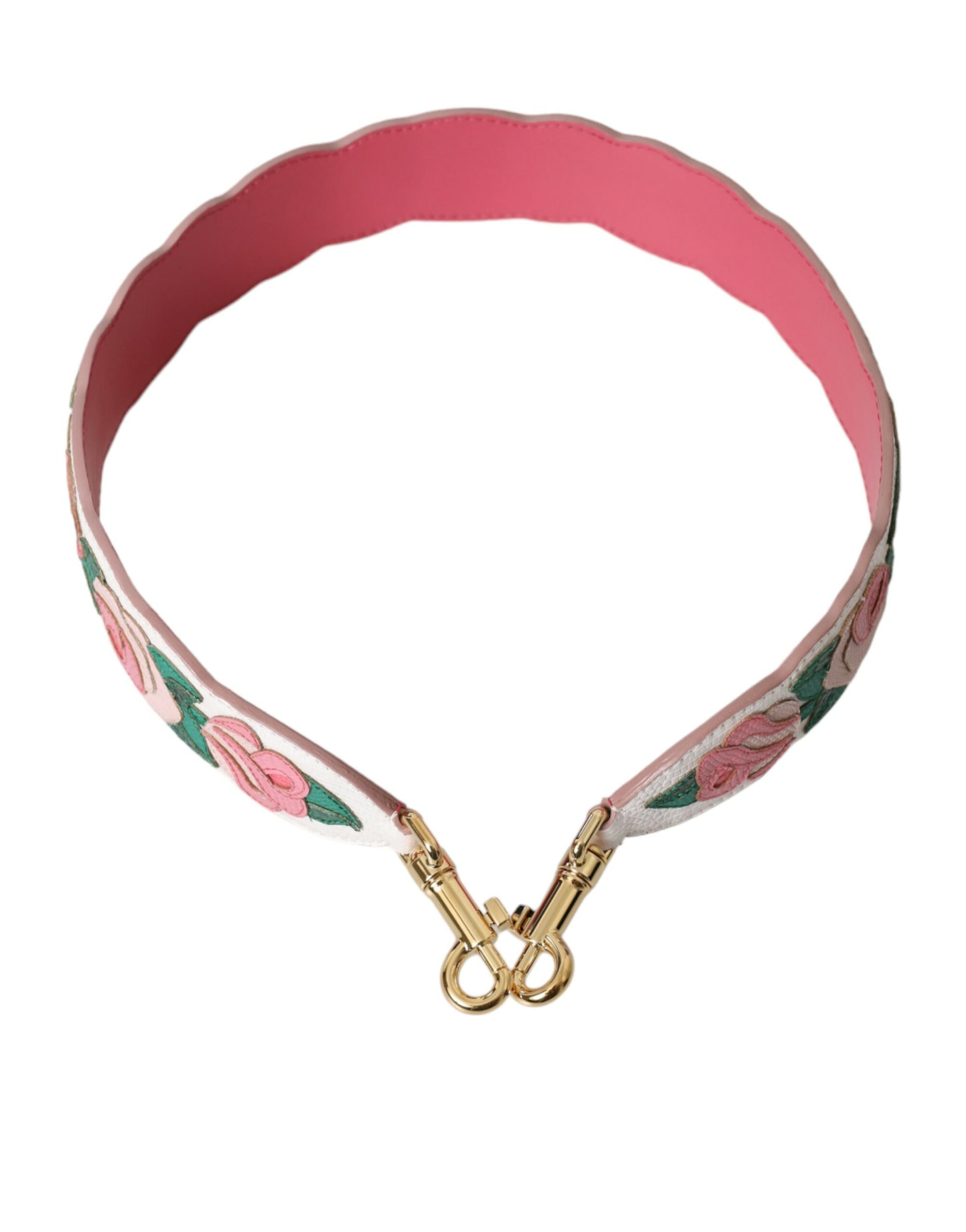 Dolce & Gabbana White Floral Leather Accessory Shoulder Strap - ClickThatClicks 