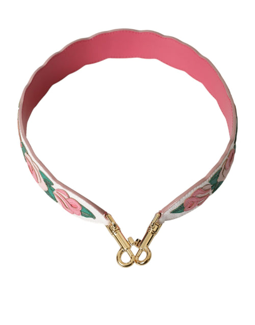 Dolce & Gabbana White Floral Leather Accessory Shoulder Strap - ClickThatClicks 