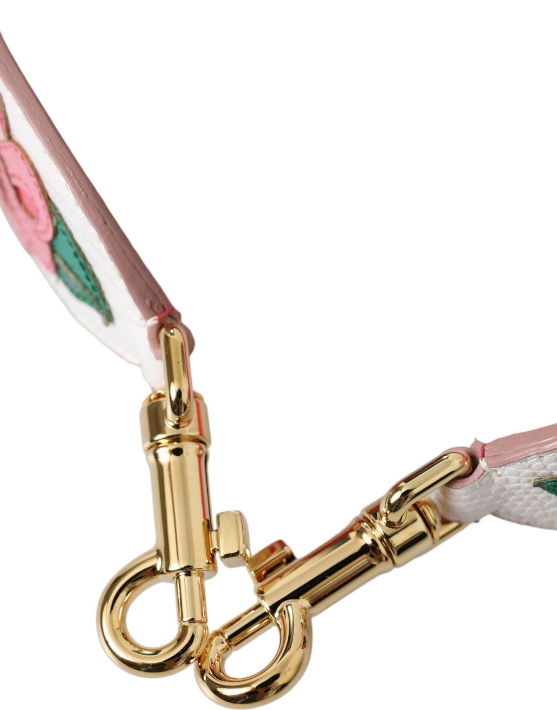 Dolce & Gabbana White Floral Leather Accessory Shoulder Strap - ClickThatClicks 