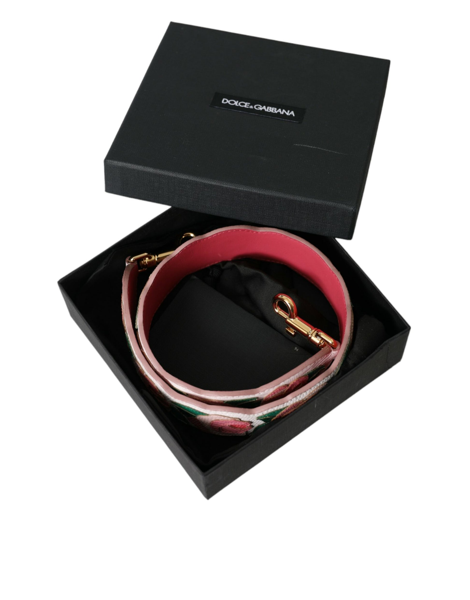 Dolce & Gabbana White Floral Leather Accessory Shoulder Strap - ClickThatClicks 