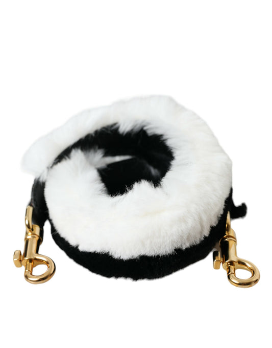 Dolce & Gabbana Black White Lapin Fur Accessory Shoulder Strap - ClickThatClicks 